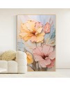 奶油風 花卉 晶瓷面掛畫 裝飾掛畫連鋁畫框 80X120CM